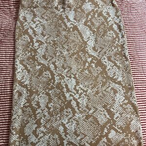 Ann Taylor Factory Tan and White Midi Pencil Skirt sz XL NWT